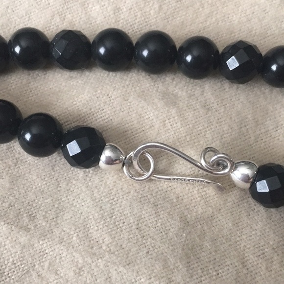 Black Onyz necklace with Sterling Silver clasp. - Picture 5 of 16